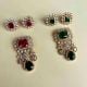 Handmade Brass Metal Jewellery Ruby Green Tikka Set
